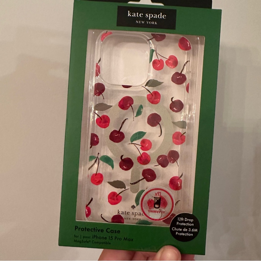 Kate Spade Red Cherry Print iPhone 15 pro max Case